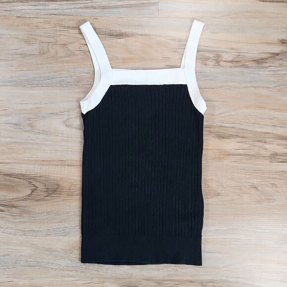 💜Vintage Old Navy Black & Cream Cardigan Sweater & Tanktop Set Small - Picture 8 of 13